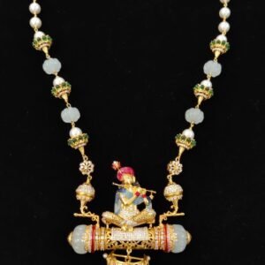 Add divine charm to your look with our Silver Moissanite Krishna Pendant in 22K gold plated 925 silver. A spiritual sparkle by 925silvercharm.