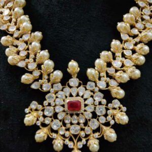 Moissanite Fresh River Pearl Necklace by 925silvercharm
