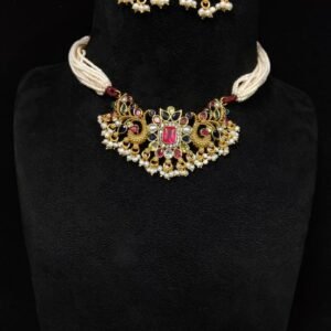 Carved Birds Moissanite Necklace Set by 925silvercharm