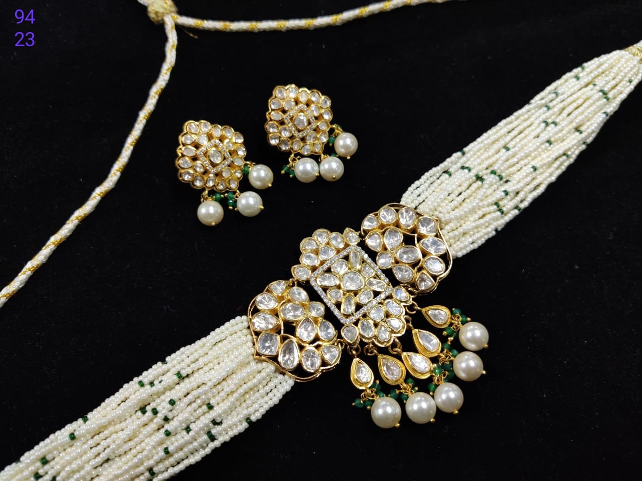 Stylish Moissanite Choker Necklace with Fresh River Pearls – 22K Gold Plated 925 Sterling Silver | 925silvercharm Stylish Moissanite Choker Necklace with Fresh River Pearls – 22K Gold Plated 925 Sterling Silver | 925silvercharm