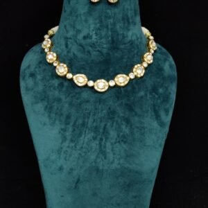 Occasion Wear Moissanite 22k Gold Plated 925 Sterling Silver Necklace Set – By 925silvercharm