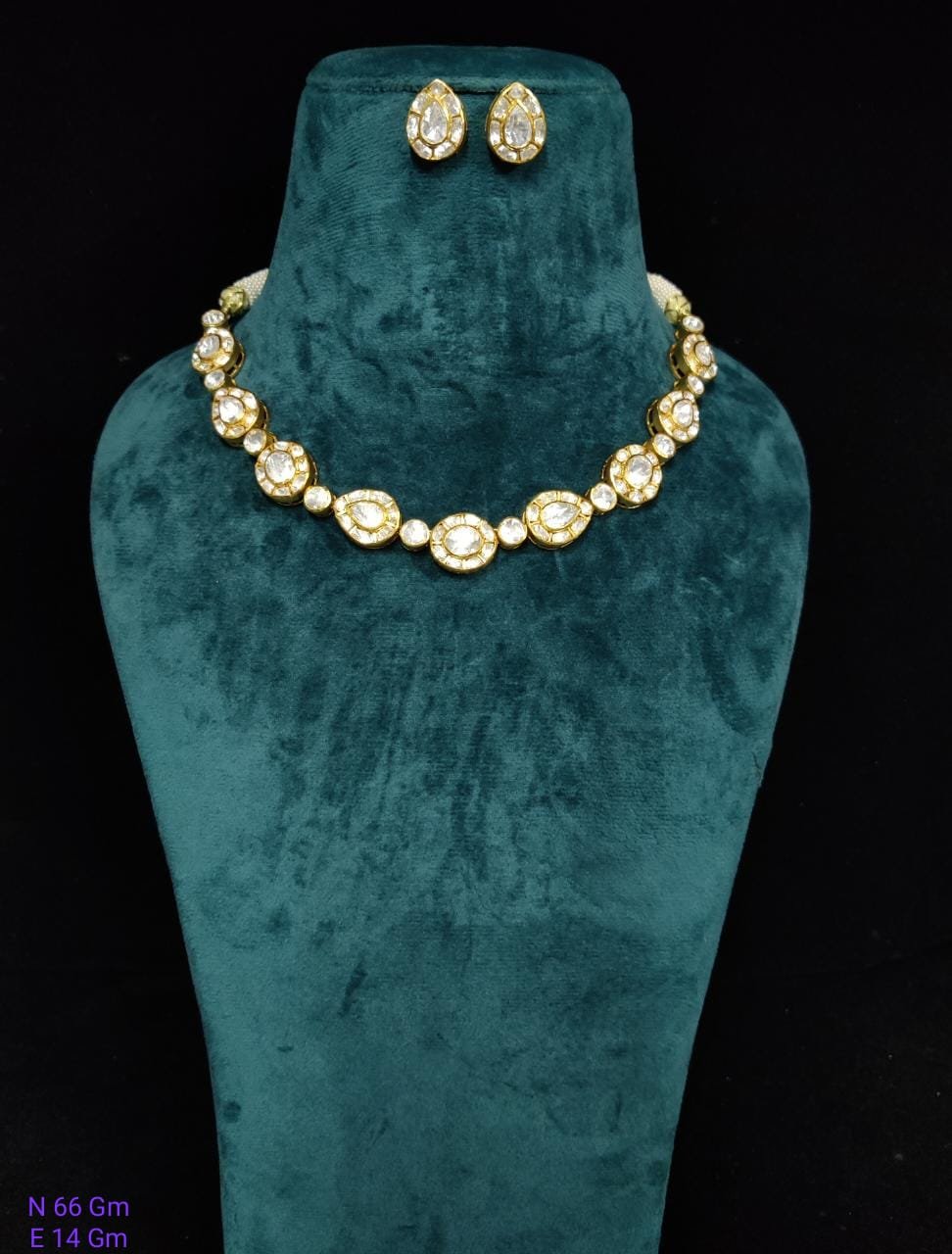 Occasion Wear Moissanite 22k Gold Plated 925 Sterling Silver Necklace Set – By 925silvercharm Occasion Wear Moissanite 22k Gold Plated 925 Sterling Silver Necklace Set – By 925silvercharm