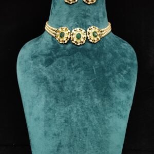 22k Gold Plated Moissanite Pearl Beaded 925 Sterling Silver Choker Set by 925silvercharm