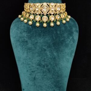 22k Gold Plated 925 Sterling Silver Moissanite Choker With Pearl Drops By 925silvercharm