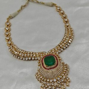 Timeless Moissanite Bridal Necklace in 22K Gold Plated 925 Sterling Silver – by 925silvercharm