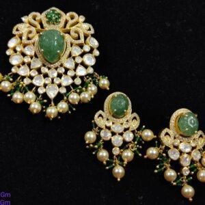 22k Gold Plated 925 Sterling Silver Carving Floral Moissanite Pendant Set by 925silvercharm