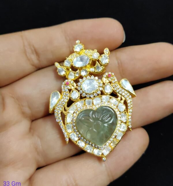 22k Gold Plated 925 Sterling Silver Bird Figure Moissanite Pendant Set by 925silvercharm