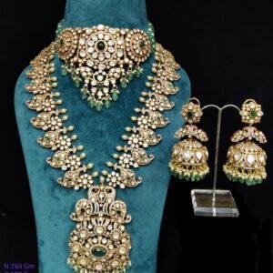 Royal Elegance with Moissanite Polki Bridal Necklace Set – by 925silvercharm