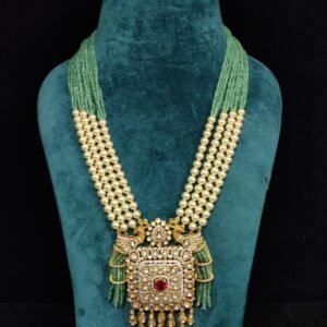 22k Gold Plated 925 Sterling Silver Moissanite Long Mala Necklace by 925silvercharm
