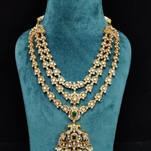 22K Gold Plated 925 Sterling Silver Moissanite Three Layered Necklace – by 925silvercharm