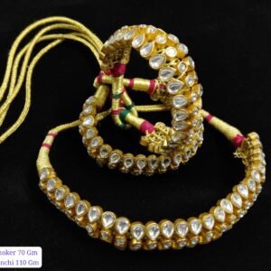 22K Gold Plated 925 Sterling Silver Ponchi Necklace Set by 925silvercharm