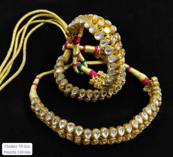 22K Gold Plated 925 Sterling Silver Ponchi Necklace Set by 925silvercharm
