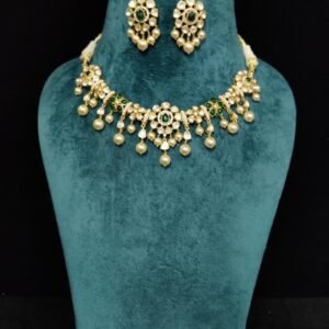 22k Gold Plated Sterling Silver Floral Moissanite Necklace Set by 925silvercharm