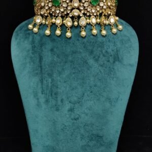 22k Gold Plated 925 Sterling Silver Green Color Moissanite Choker by 925silvercharm