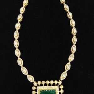 22k Gold Plated 925 Sterling Silver Long Mala Moissanite Necklace by 925silvercharm