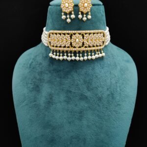 22k Gold Plated 925 Sterling Silver Fresh River Pearl Necklace Set by 925silvercharm