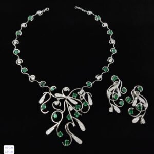 Nature Inspired Moissanite Necklace Set by 925silvercharm