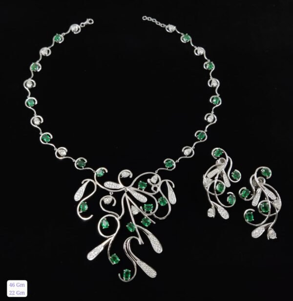 Nature Inspired Moissanite Necklace Set by 925silvercharm