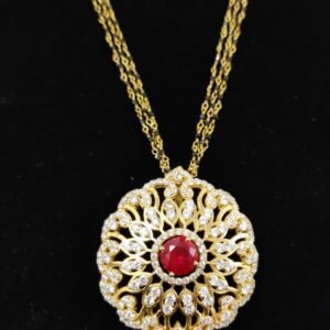 22k Gold Plated 925 Sterling Silver Interchangeable Moissanite Pendant with Chain by 925silvercharm