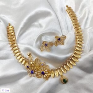 22k Gold Plated 925 Sterling Silver Bridal Moissanite Necklace Set by 925silvercharm