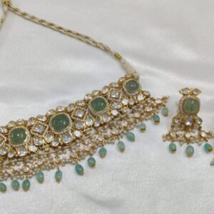 22K Gold Plated Moissanite Choker Set in 925 Silver | 925silvercharm