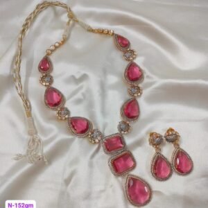 22K Gold Plated 925 Sterling Silver Designer Moissanite Necklace Set by 925silvercharm
