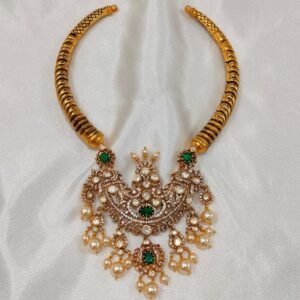 22K Gold Plated 925 Sterling Silver Moissanite Hasli Necklace by 925silvercharm