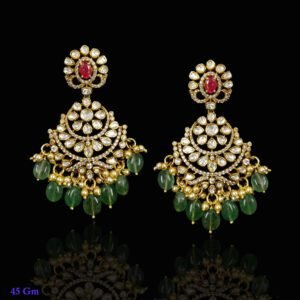 Glamorous 22K Gold Plated 925 Sterling Silver Floral Moissanite Earrings by 925silvercharm