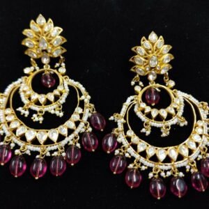 Red Beads Moissanite Earrings by 925silvercharm