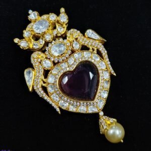 Silver Moissanite Heart Pendant by 925silvercharm