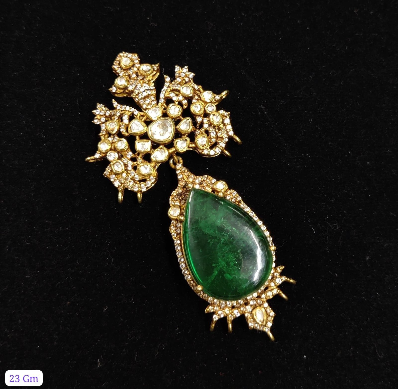 22k Gold Plated 925 Sterling Silver Floral Moissanite Pendant by 925silvercharm 22k Gold Plated 925 Sterling Silver Floral Moissanite Pendant by 925silvercharm