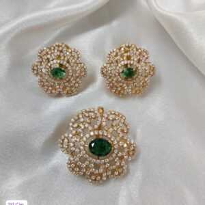 Floral Moissanite Pendant Set by 925silvercharm